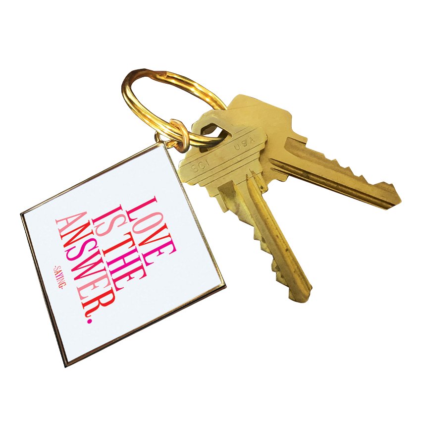 Keychains - KCD292 - Love Is The Answer (Saying) - HER Home Design Boutique